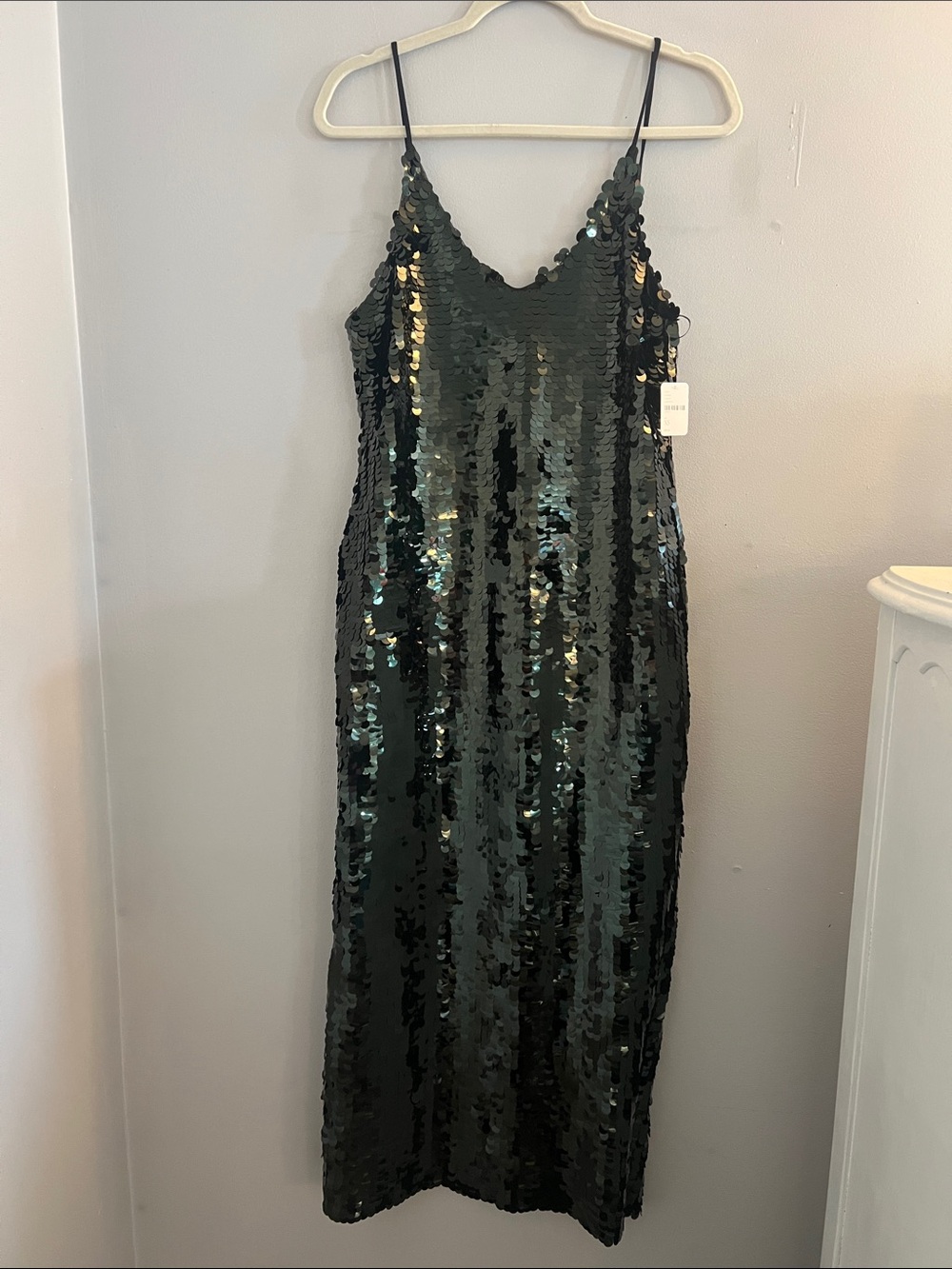 FREE PEOPLE- intimately Black sequined midi dress
